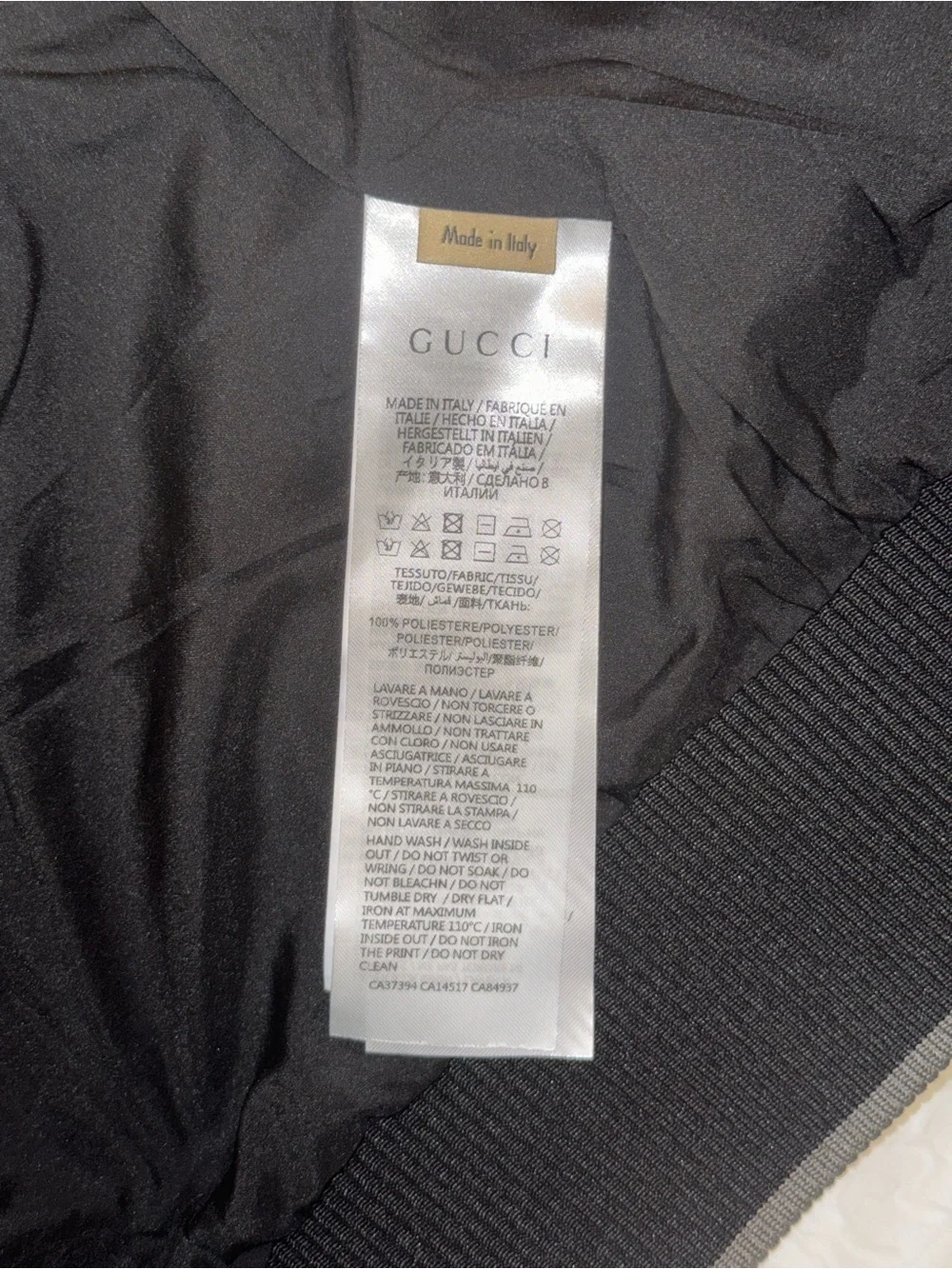 Gucci Gray GG Monogram Bomber Jacket with Green-Red Stripe
